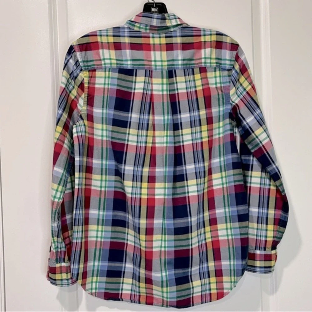 Ralph Lauren Boys Plaid Button Down Shirt Size Large